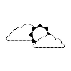 summer sun with clouds vector illustration design