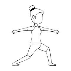 Fototapeta premium woman practicing yoga avatar vector illustration design