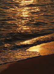 Summer. Beautiful sunset on the beach


