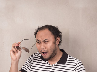 man with funny accident