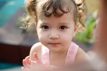 Close up portrait of cute girl.