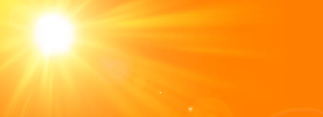 Foto op Plexiglas Sfondo astratto soleggiato di estate di natura con il sole splendente © oraziopuccio