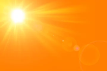 Fotobehang Sfondo astratto soleggiato di estate di natura con il sole splendente © oraziopuccio