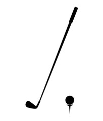 golf icon on white background. golf icon simple style. golf sign. ball and club sign. sports symbol.