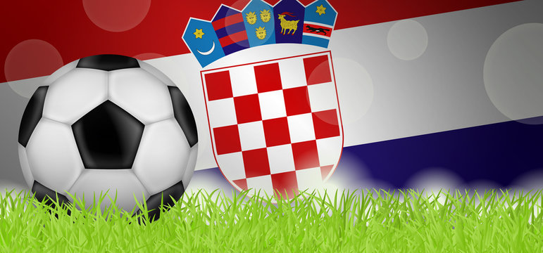 Fußballwiese - Flagge von Kroatien
