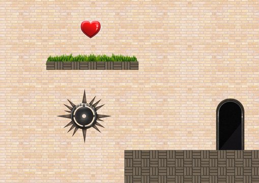 Computer Game Level with heart and trap
