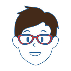 young man head avatar character vector illustration design