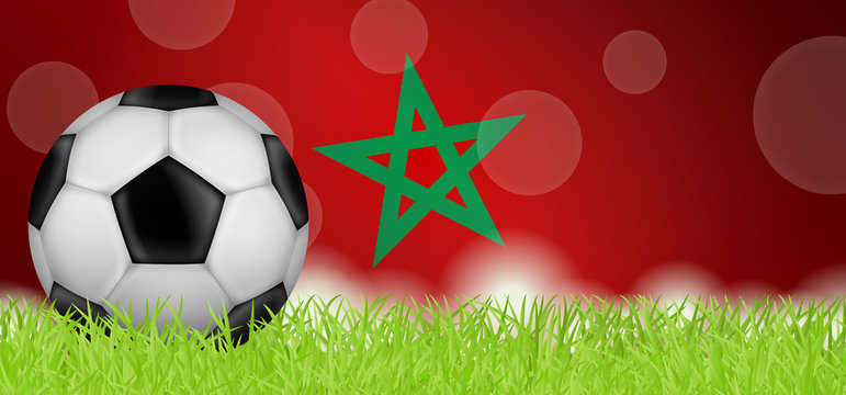 Fußballwiese - Flagge von Marokko