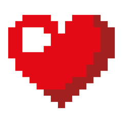 Fototapeta premium pixelated heart love romantic icon vector illustration