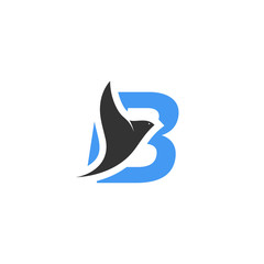 B and bird icon