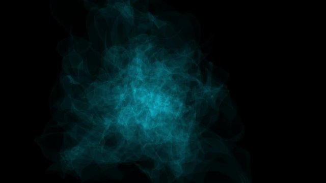 4K Animation abstract blue shape in black background. Motion graphic and animated background.