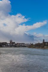 Fototapeta na wymiar Basel Stadt am Rhein in der Schweiz