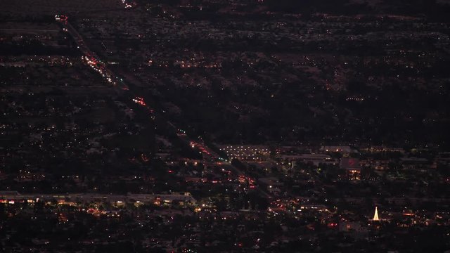 Palm Springs, California, USA. Evening Cityscape. Coachella Valley.