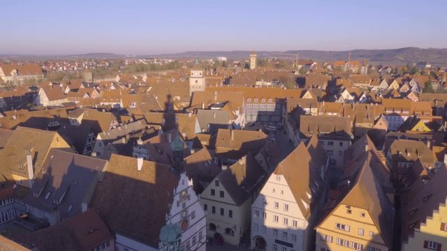 Rothenburg ob der Tauber aerial view in a winter sunny day