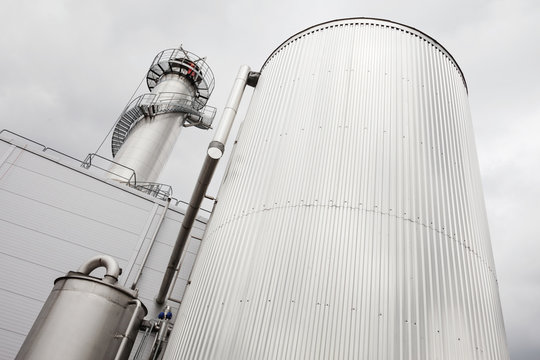 Low angle view of silo