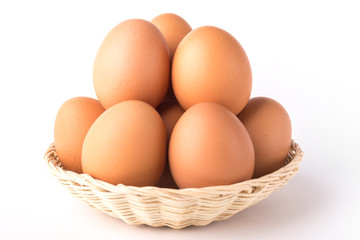 Eggs: Brown Egg Isolated on White Background