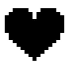 pixelated heart love romantic icon vector illustration black design