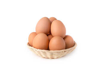 Eggs: Brown Egg Isolated on White Background