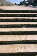 pedestrian steps on bridge in Amboise town