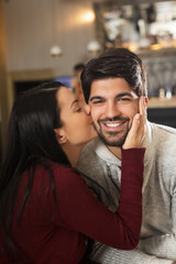 Fototapeta premium Romantic couple in love on a Valentine's day