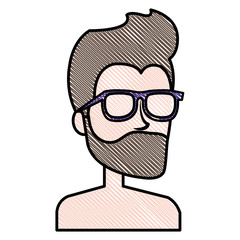 Obraz premium young man shirtless avatar character vector illustration design