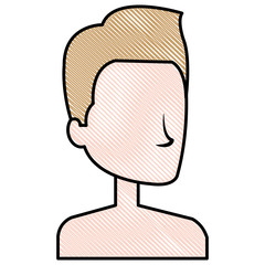 young man shirtless avatar character vector illustration design