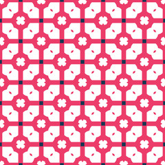 Fabric print. Geometric pattern in repeat. Seamless background, mosaic ornament, ethnic style.