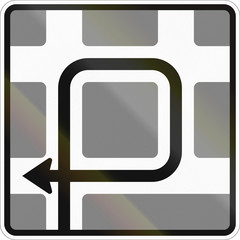 German road sign - instructions for left turn