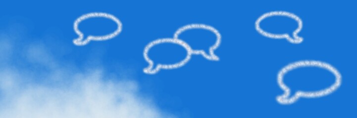 Chat bubble Cloud Icons with sky