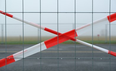 site fence with caution tape