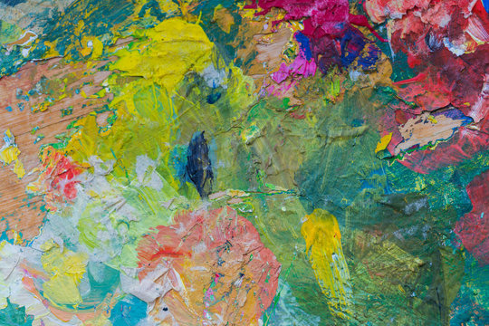 close up of colorful painting