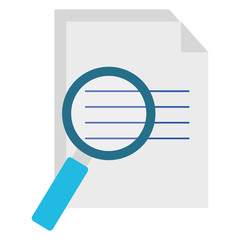 paper document with magnifying glass vector illustration design