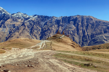 View of Gergeti Trinity Church, Georgia