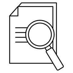 paper document with magnifying glass vector illustration design