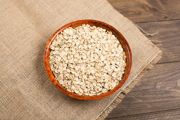 Oat flakes in a bowl.