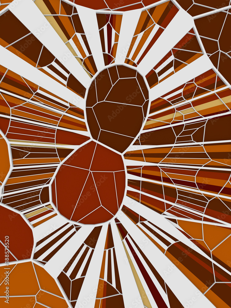 Poster Abstract geometrical concept voronoi low poly tesselated pattern. 3d rendering