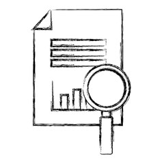 paper document with magnifying glass vector illustration design