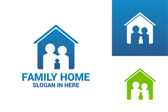 Family Home Logo Template Design Vector, Emblem, Design Concept, Creative Symbol, Icon