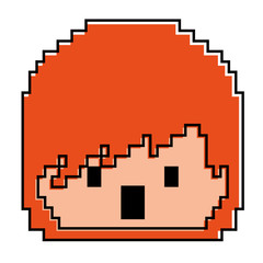 pixelated face boy video game avatar vector illustration