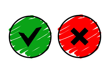 OK and cancel icon vector web button