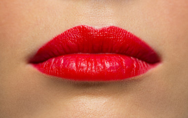 lips or mouth of woman with red lipstick