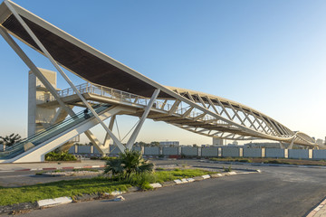  modern pedestrian bridge at Be'er Sheva railway station in Israel