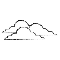 clouds pixel climate day nature vector illustration sketch design