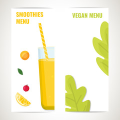 Vegan and smoothies menu banners.