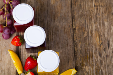 Three jars with jam