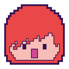 Fototapeta premium pixelated face boy video game avatar vector illustration