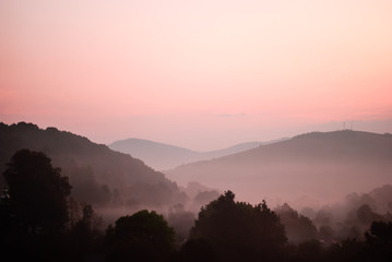 Morning fog in moutnains