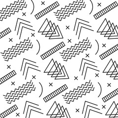 geometric pattern with form a triangle lines fashion memphis style vector illustration