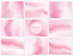 Blur backgrounds set smooth watercolor effect pink