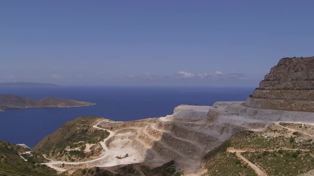 Stone Quarry & Mediterranean Sea; Elounda To Sitia 2; Mochlos, Crete, Greece
